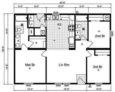 Open Floor Plan House Plans on Simple One Story House Plans 1 Storey Home Floor Plan